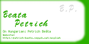 beata petrich business card