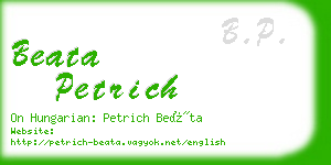 beata petrich business card